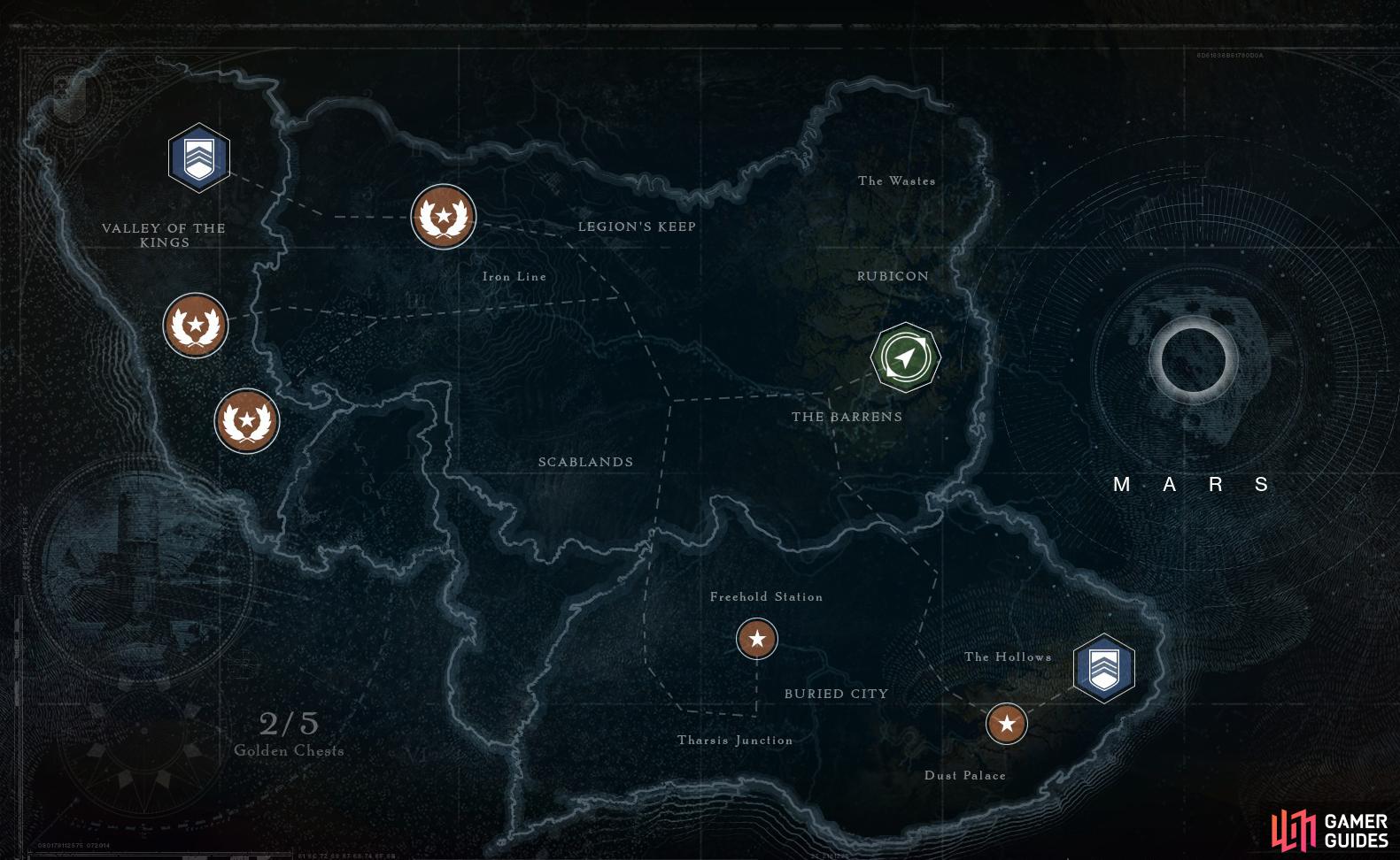 Destiny All Mars Golden Chest Locations 