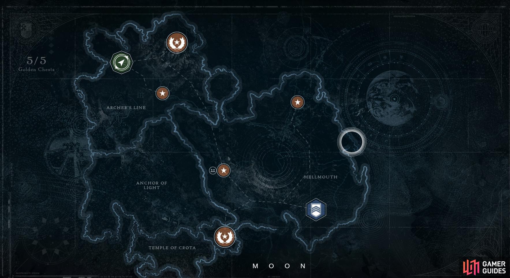 Destiny Guide: Moon Gold Chest locations