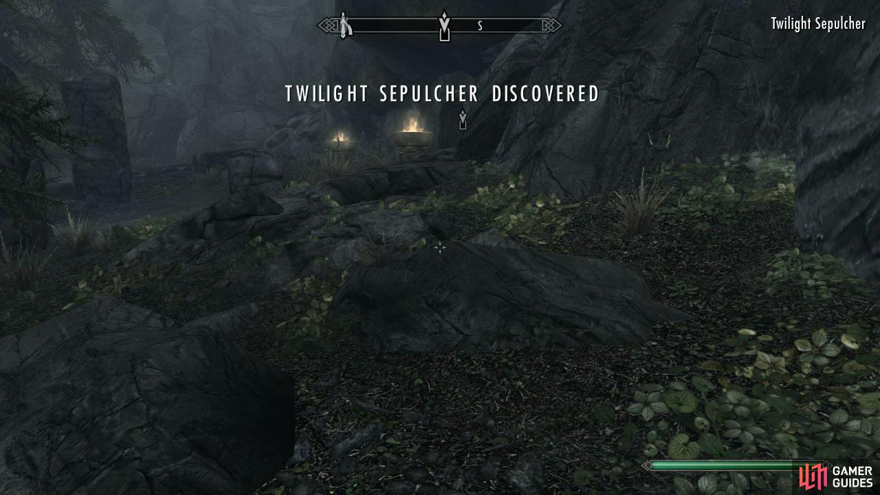 Our goal now is to enter the Twilight Sepulcher so that we can return the Skeleton Key back to Nocturnal. You'll find the Twilight Sepulcher on the southwest portion of the map (west of Falkreath), so fast travel to the closest place you can and make your way there.