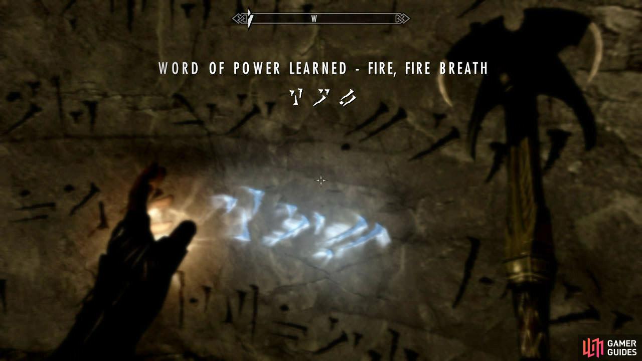 Follow the chanting to discover a Word Wall and be rewarded with Fire Breath.