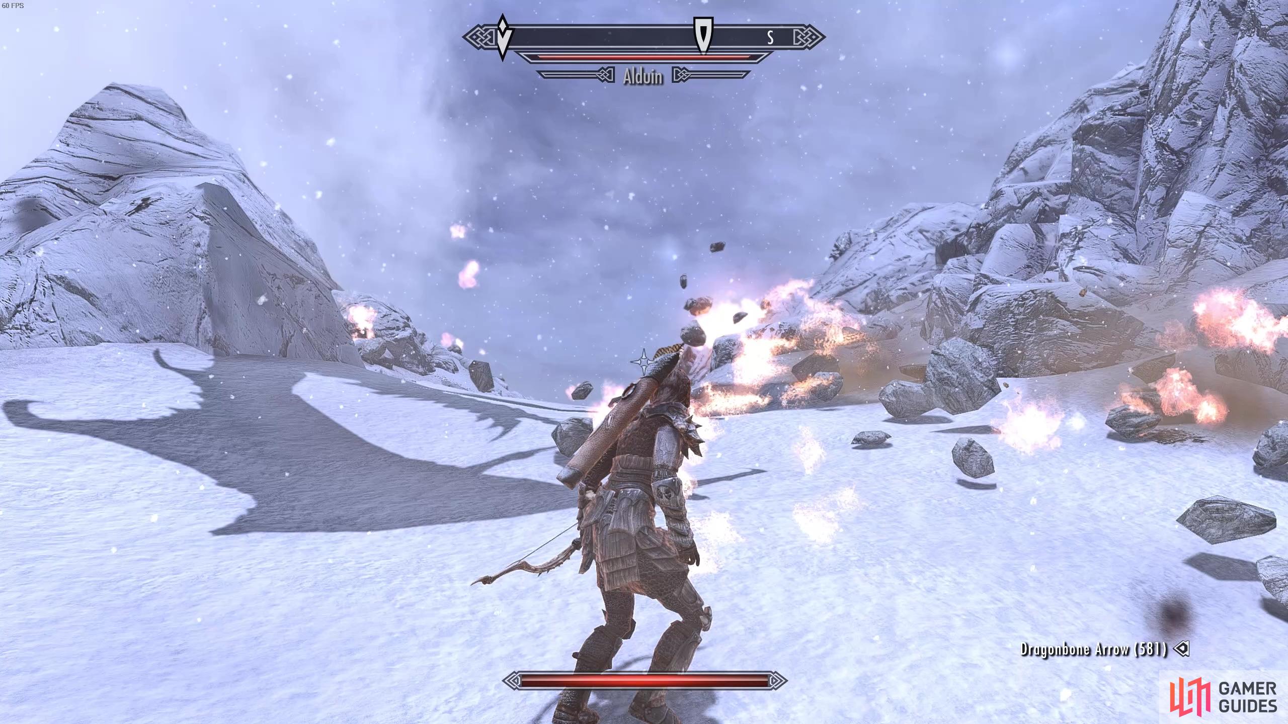 Try to avoid the fire rocks which fall from the sky during the fight.