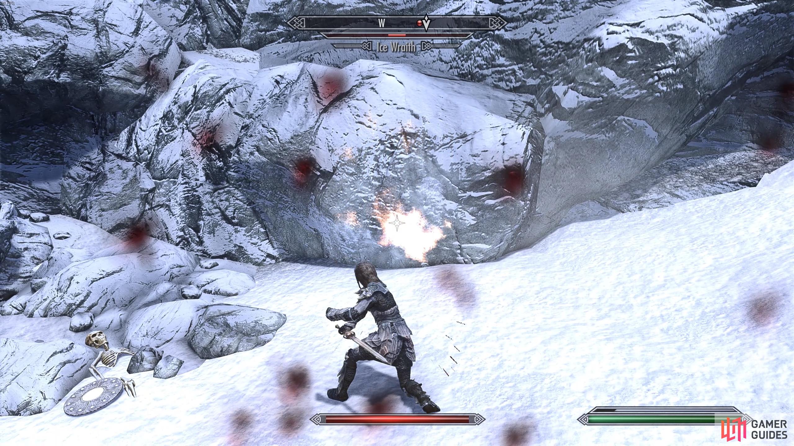 You'll need to defeat some Ice Wraiths as you make your way up the mountain.