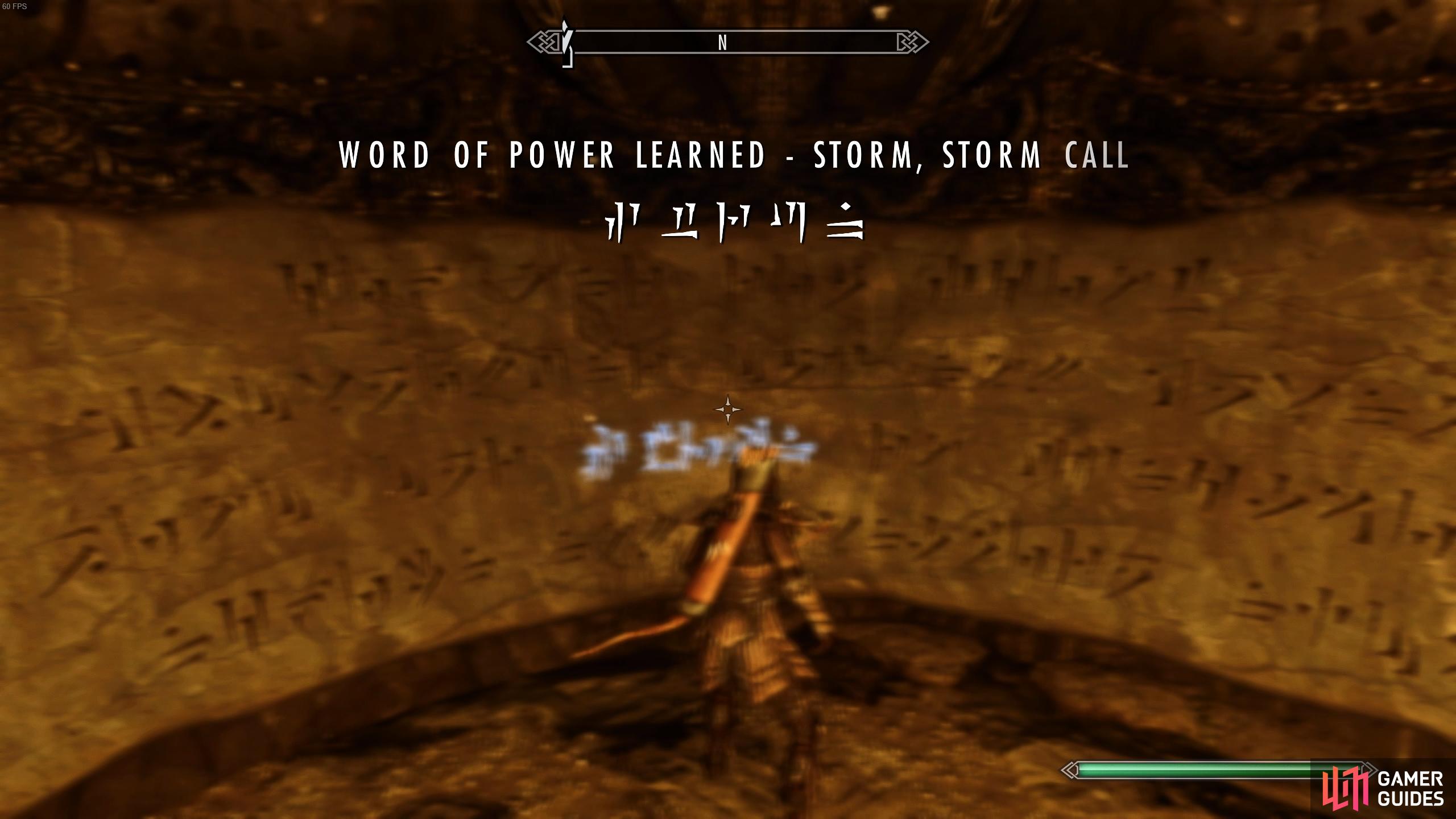 Be sure to learn the Storm Call shout before you leave the temple.