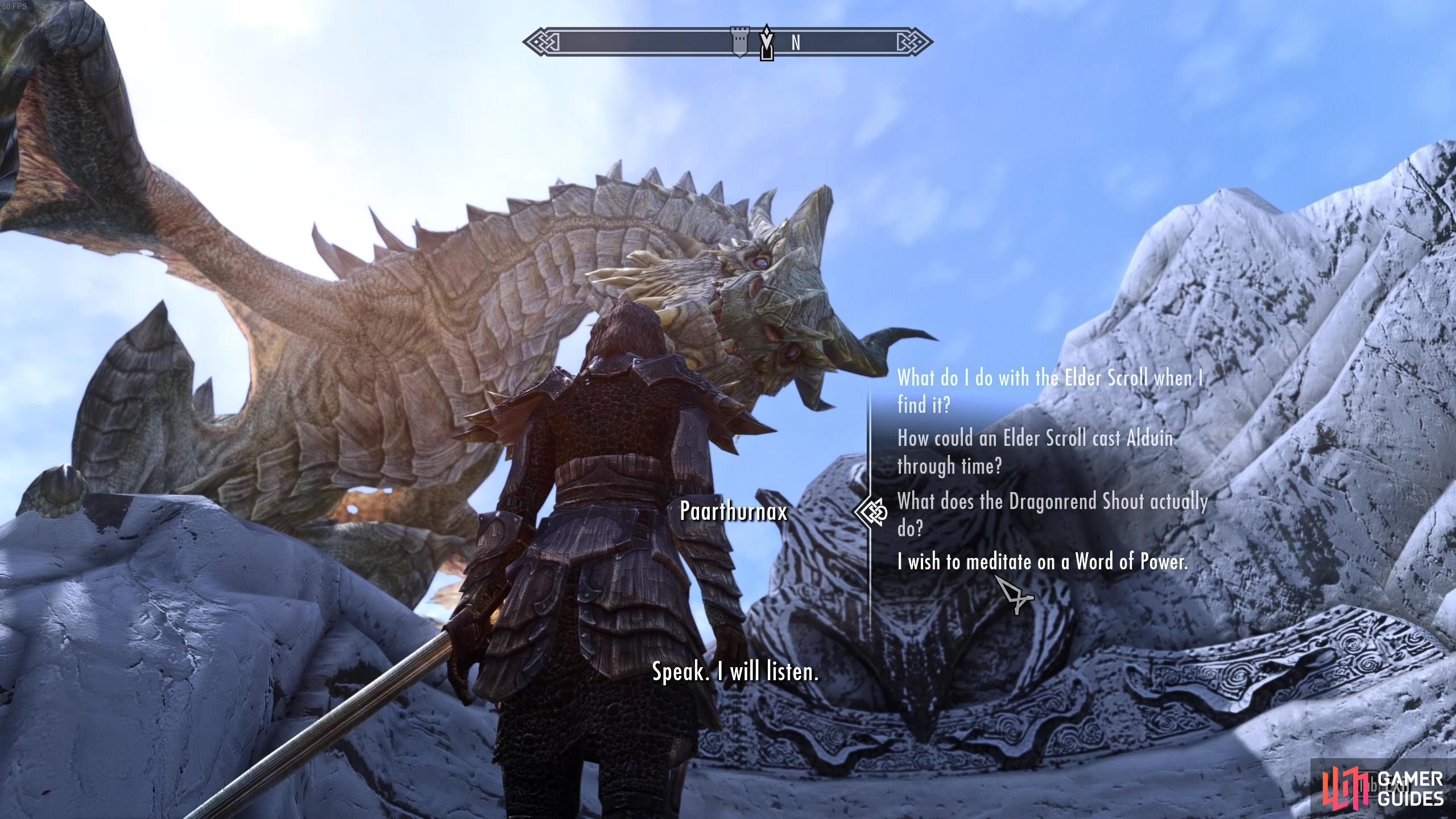 Be sure to meditate on a Word of Power with Paarthurnax before you leave.