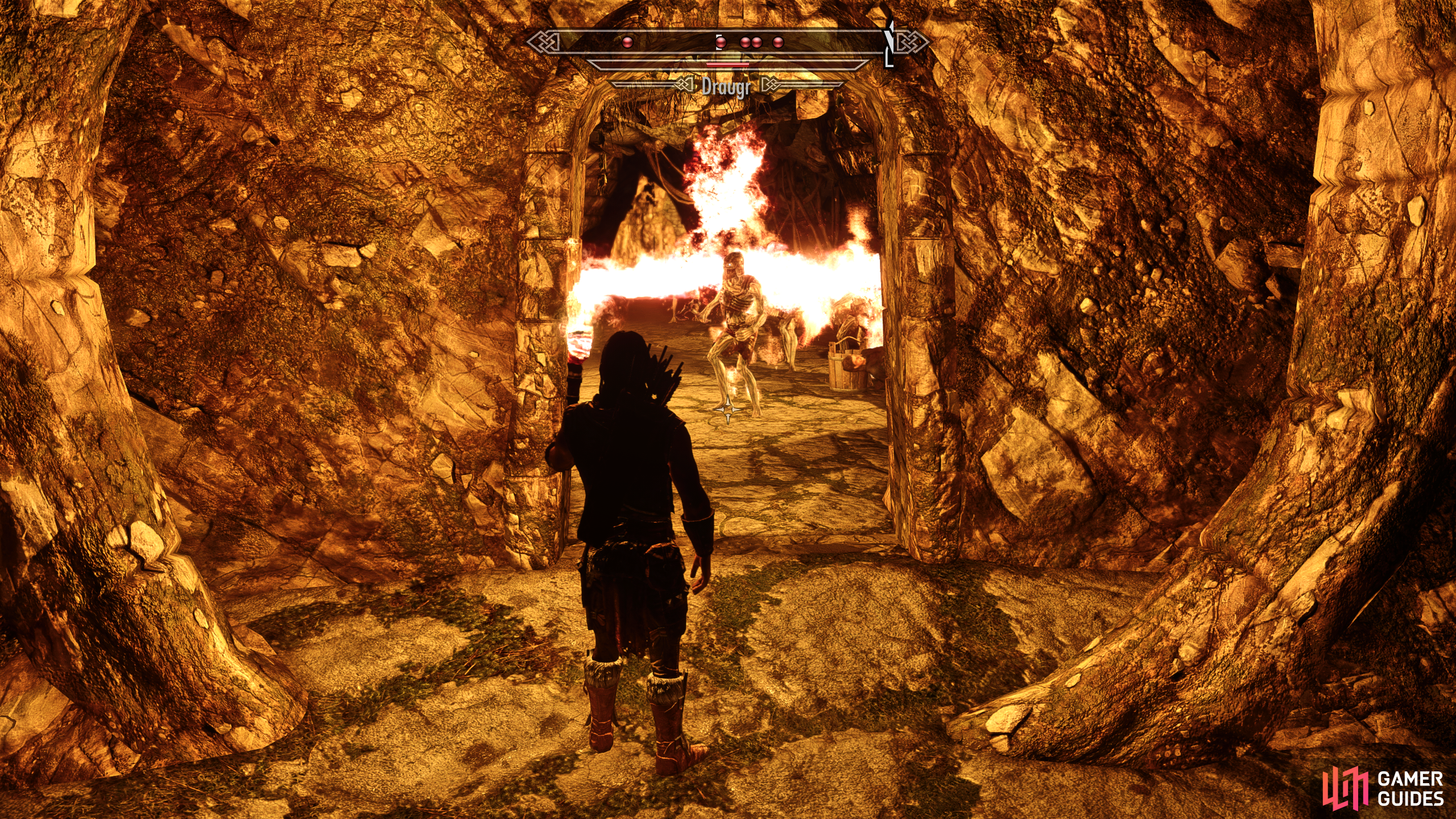 You can wait for the mages, bandits, and draugr to fight each other before finishing them off.