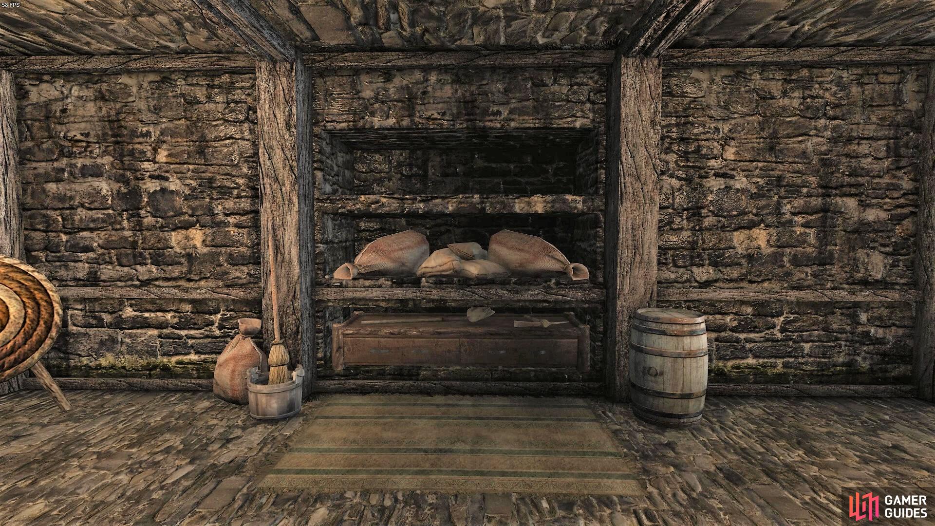 The cellar can hold lots of storage bags as well as serve as a blacksmith station, armory, and place of worship.