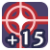 "Hit +15" icon