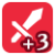 "Strength +3" icon