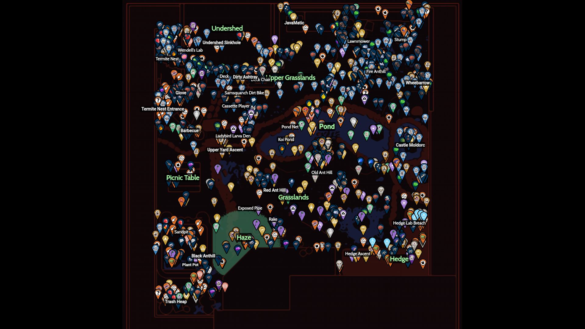 Yard map grounded map gamer guides 