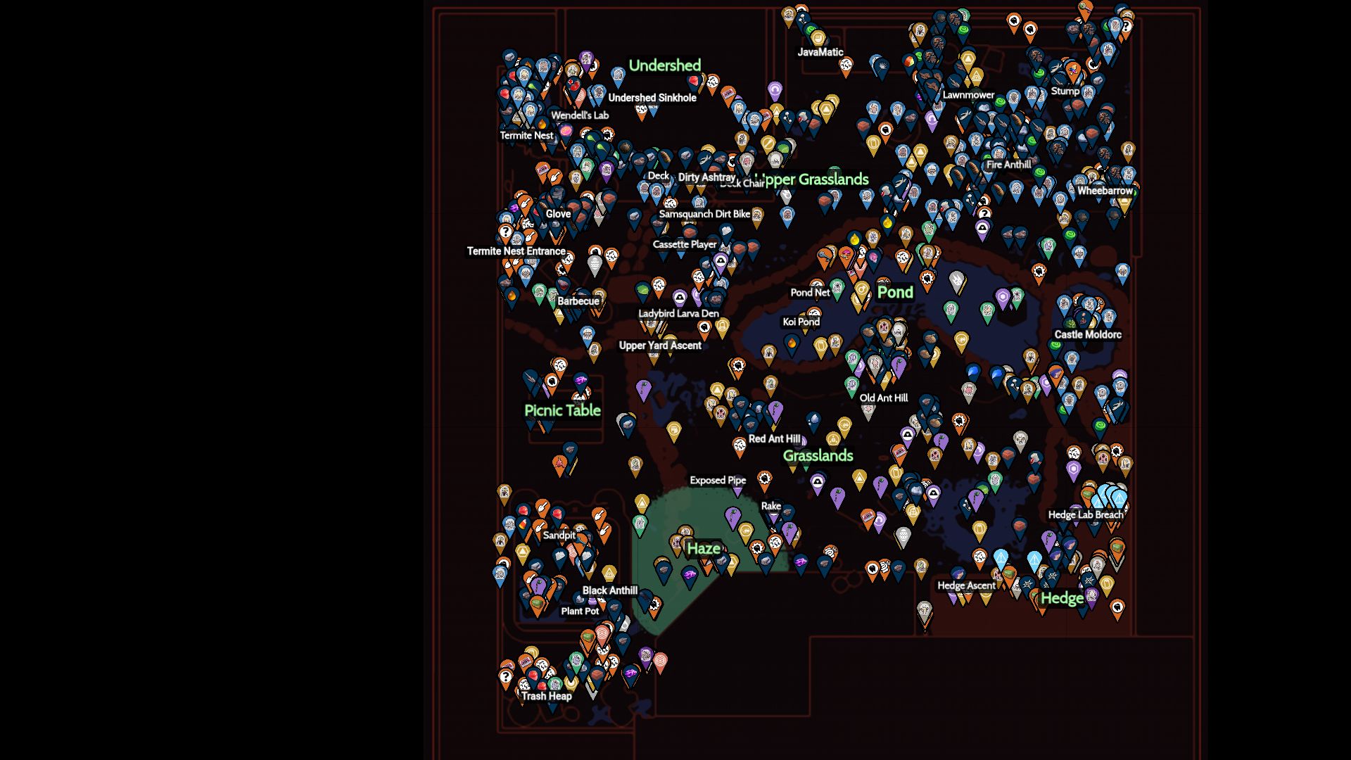 Yard map interactive map grounded gamer guides 