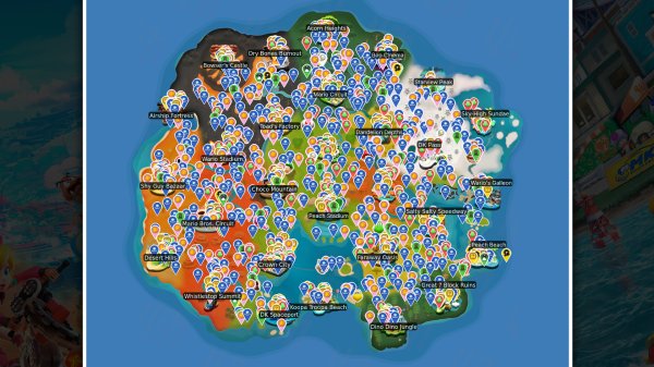 Mario Kart World World interactive map