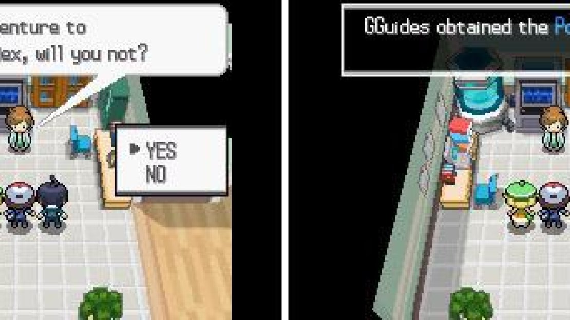 As soon as it becomes convenient, visit the Professor from time to time to get goodies for your Pokedex progress.
