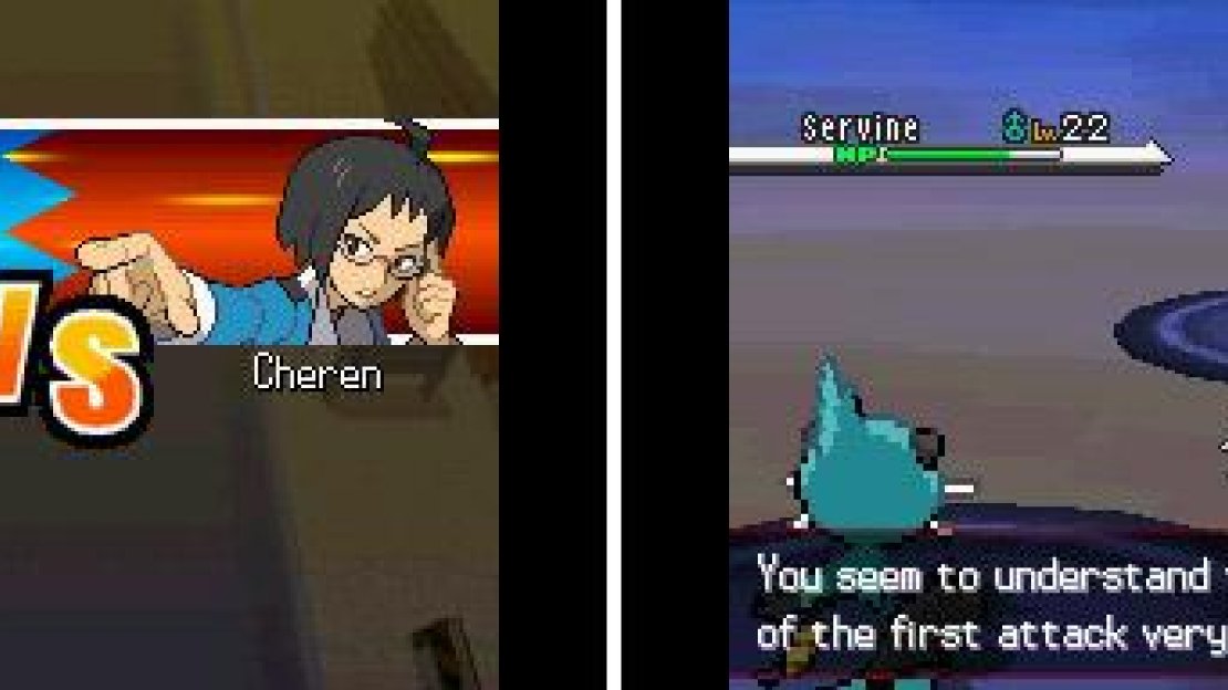 Cheren returns to battle. He has some pretty strong Pokemon so hopefully you’ve been levelling yours well.
