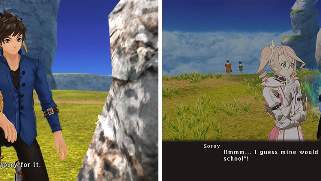 Hunt down the Prickleboar Hides (left) and when you’re back in town make sure to stop at the save for a skit (right).