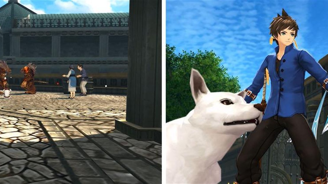 Check the alley behind the fighting hellions for some items (left) before you head to the Noble’s District to find the fox man (right).