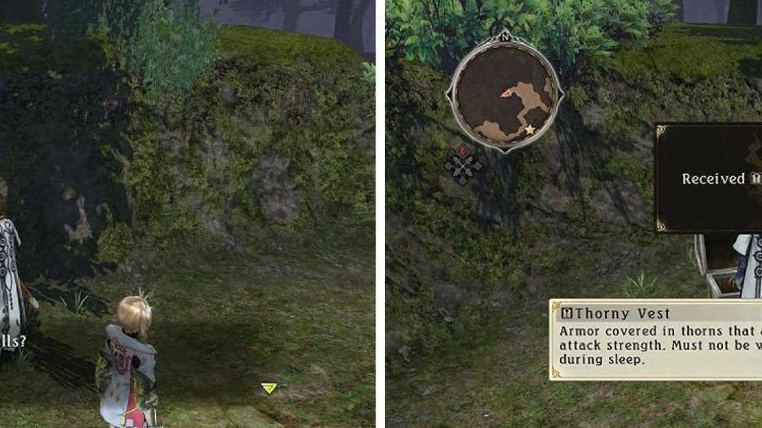 Make sure to recruit Spirri in the first area (left) and the vest in the second (right).