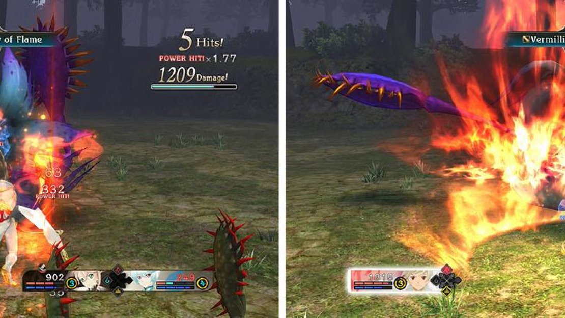 Focus on the boss while your allies take out the smaller enemies (left).