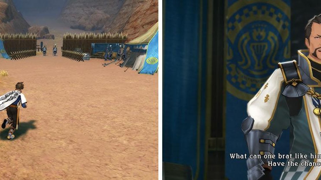 Don’t miss Rangus by the logs (left) before heading to the comman tent (right).