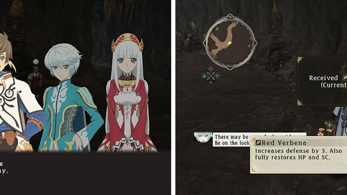 From the save with the skit (left) head east to find an herb at the split (right).