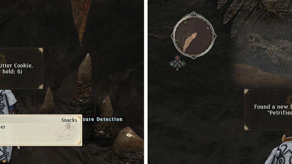 Grab the chest in the small alcover (left) and don’t miss the hard to spot discovery for a skit (right).