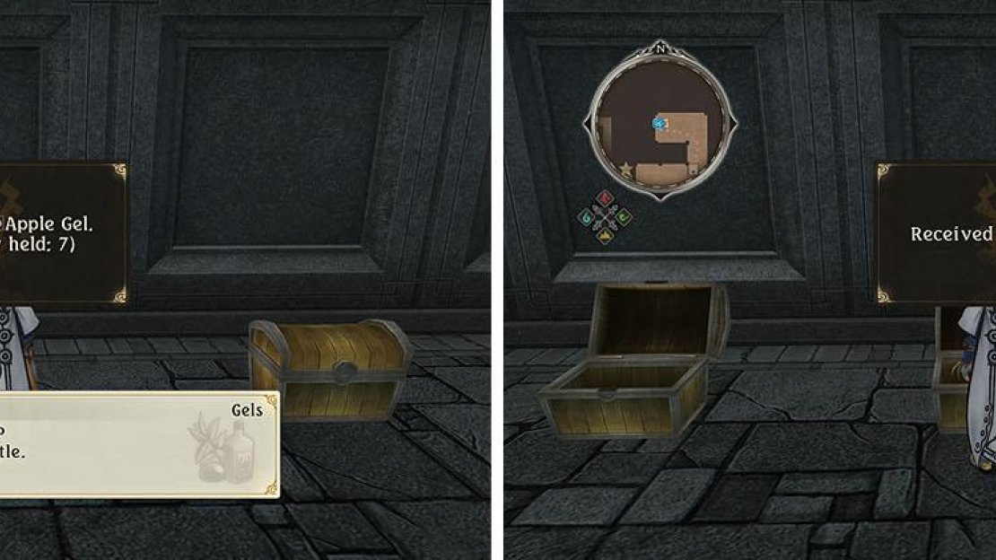 Check the dead end to the north for two chests before heading south.