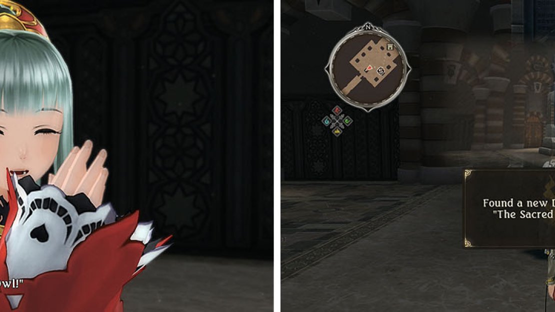 Head to the back of the Shrinechurch for a scene (left) and the Sacred Inscriptions discovery (right).