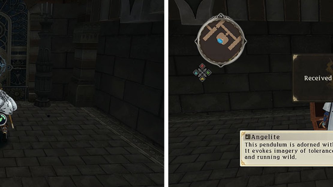 Head through the blue door for multiple items, including Dezel’s Angelite weapon.