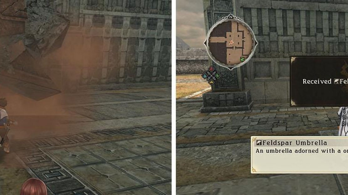 Destroy the pillar supports and return upstairs to collect the two chests.