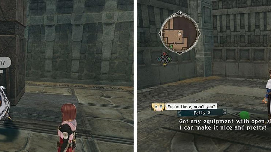 Knock the supports down again (left) and return upstairs to the previous area and recruit the Normin (right).
