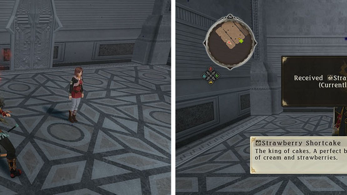 Light the torches to unlock the northwest door and then collect the shortcake.