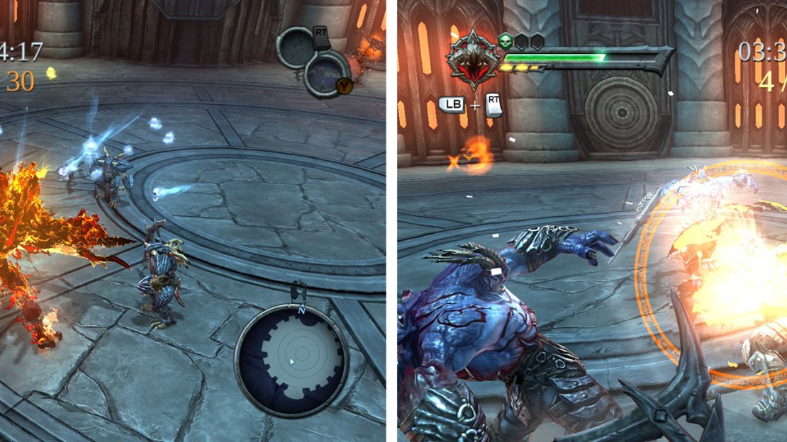 Use finisher attacks to build Chaos quicker to trigger Chaos Form in Challenge 7 (left). Challenge 8 is all about practicing counter-attacks (right).