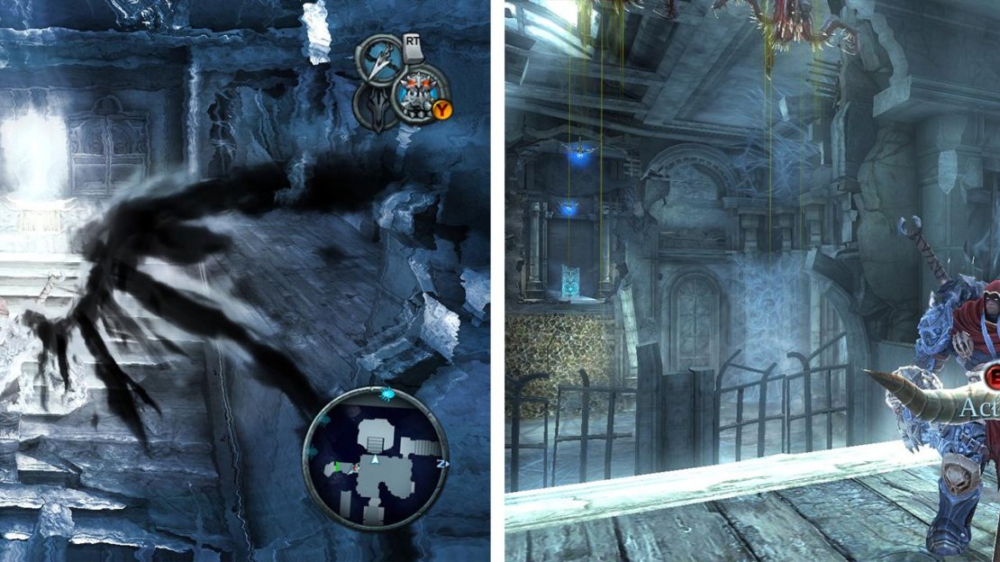 Hit the chronosphere and glide past the demonic Plants (left) for the Beholder’s Key (right).