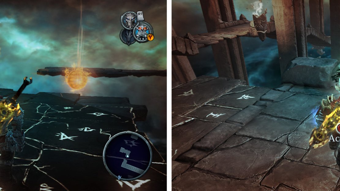 With the Mask of Shadows on look for the shadowflight geyser near the exit to the Serpent Hole (left). follow the path to a Life Stone Shard (right).