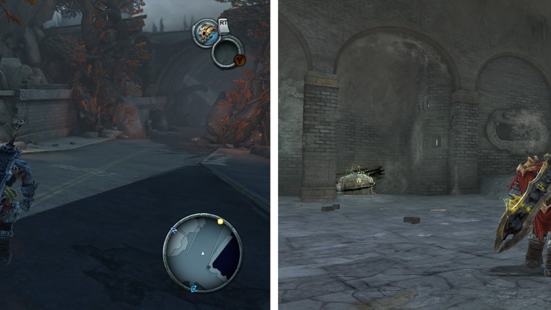 Choking Grounds: in the area just left of the Gatekeeper’s position (left), on the second floor. Twilight Cathedral: in the same room as the Beholder’s Key hidden off to the side (right).