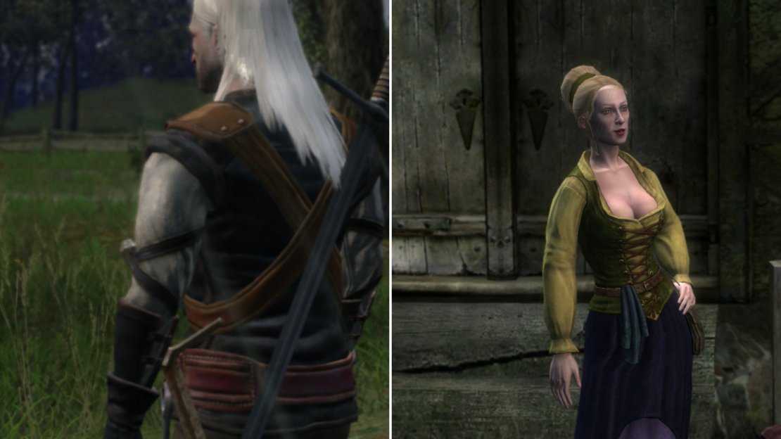 Talk to people as you explore! You never know what goodies you’ll get. Case in point, a random “Traveller” will pay an old debt (left) and this lady will indulge in some carnal pleasure in exchance for some flowers (right).