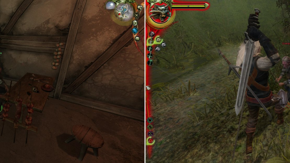 Pay Gramps a visit to find out about his… unsavory diet (left). If your Geralt’s perception on monster is more figurative than literal, eliminate the cannibal (right).