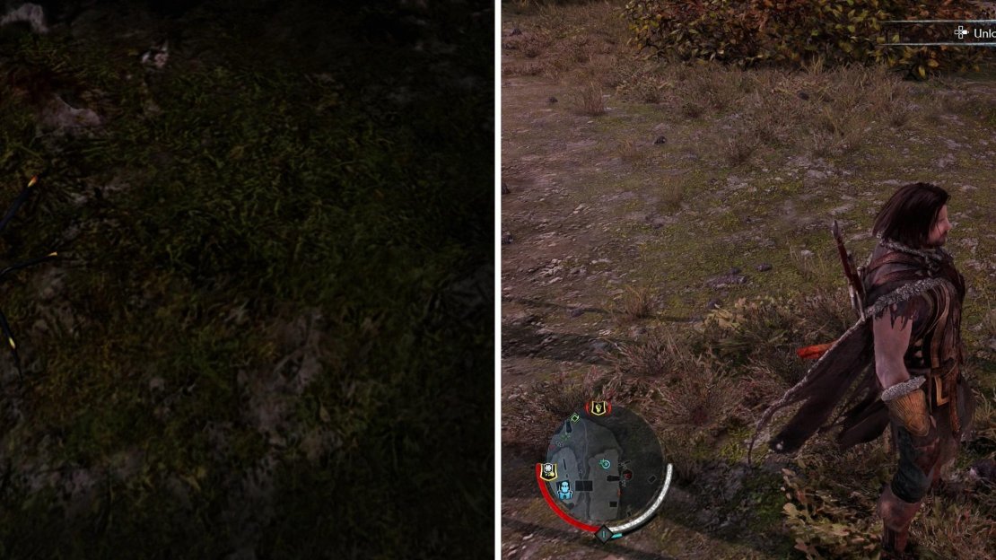 You can find various critters, like Spiders, throughout Mordor (left). Some are more dangerous than others, but killing most anything satisfies a Hunting Challenge at some point. Likewise there are herbs that can be gathered (right). Not only do they heal you fully, but collecting herbs will also complete Survival Challenges.
