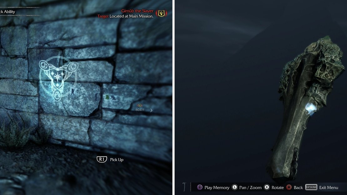 Ithildin (left) and Artifacts (right) are two more collectibles that can be found scattered throughout Mordor. Reforge Forge Towers and follow the white map markers to their locations.