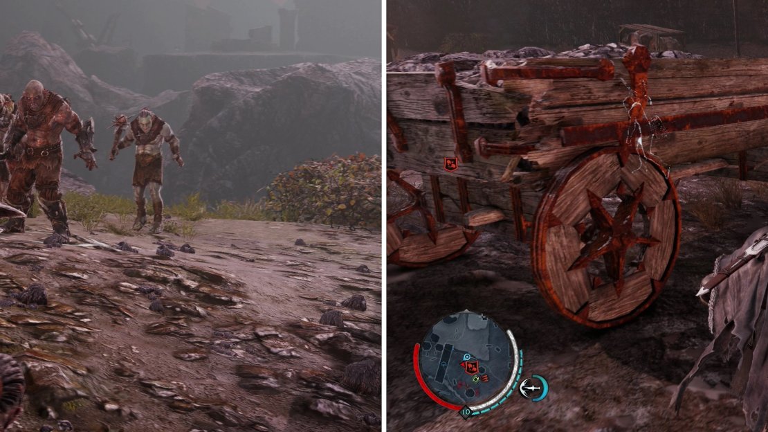 Uruks are a feisty bunch, and will occassionally end up fighting to establish superiority (left). Poison the Grog at a Captain’s Feast to ruin his festivities (right).