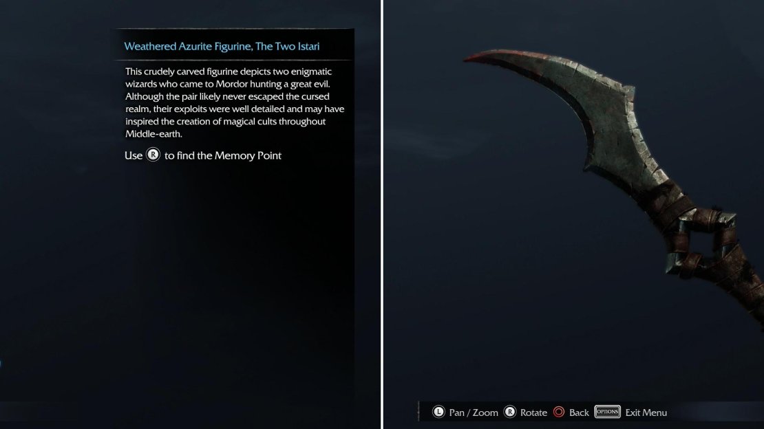 The Weathered Azurite Figurine (left) and the Orcish Dagger (right) are two of the Artifacts you can find in the Nurnen Peninsula.