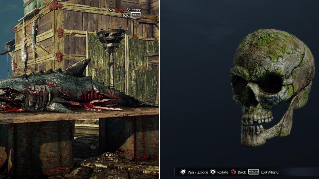 It should be no surprise that monsters lurk in the waters off Mordor (left). Pick up the Frowning Skull (right) a rather macabre Artifact.