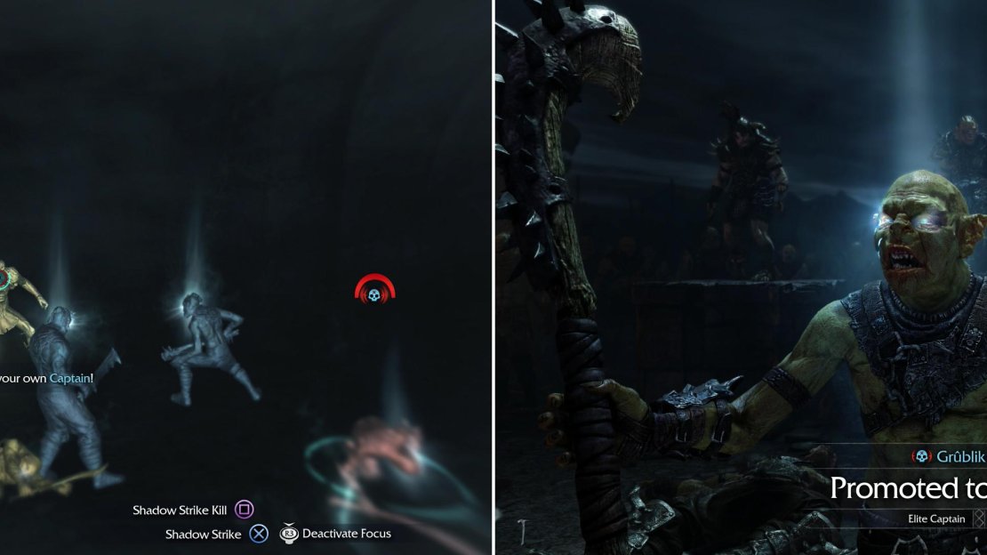 Help Grublik defeat his challengers (left) so he can earn a promotion to a position as a Warchief’s Bodyguard (right).
