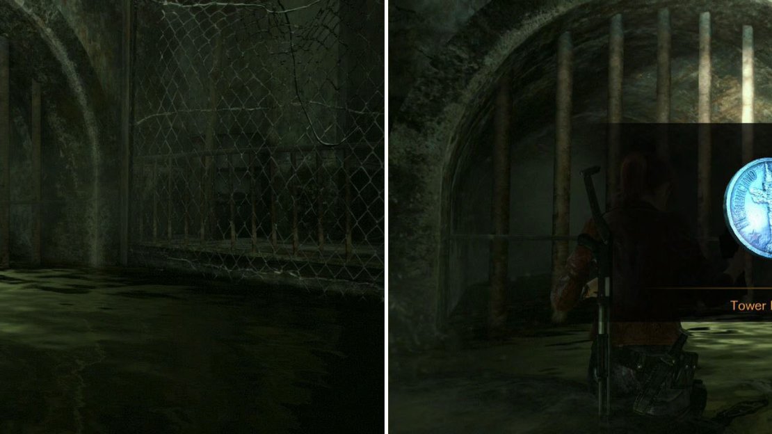Shoot the Tower Emblem from behind the bars! Knife just won’t reach!