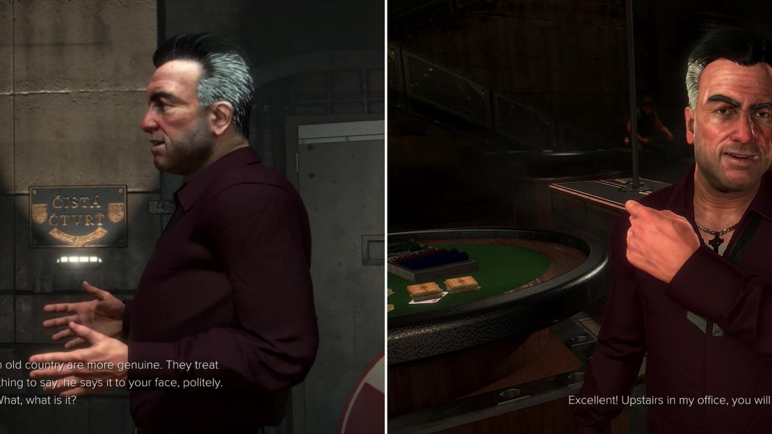 Listen to Otar whining about the good old days (left) then apply what you heard to talk him into giving you the Neuroplasticity Calibrator (right).