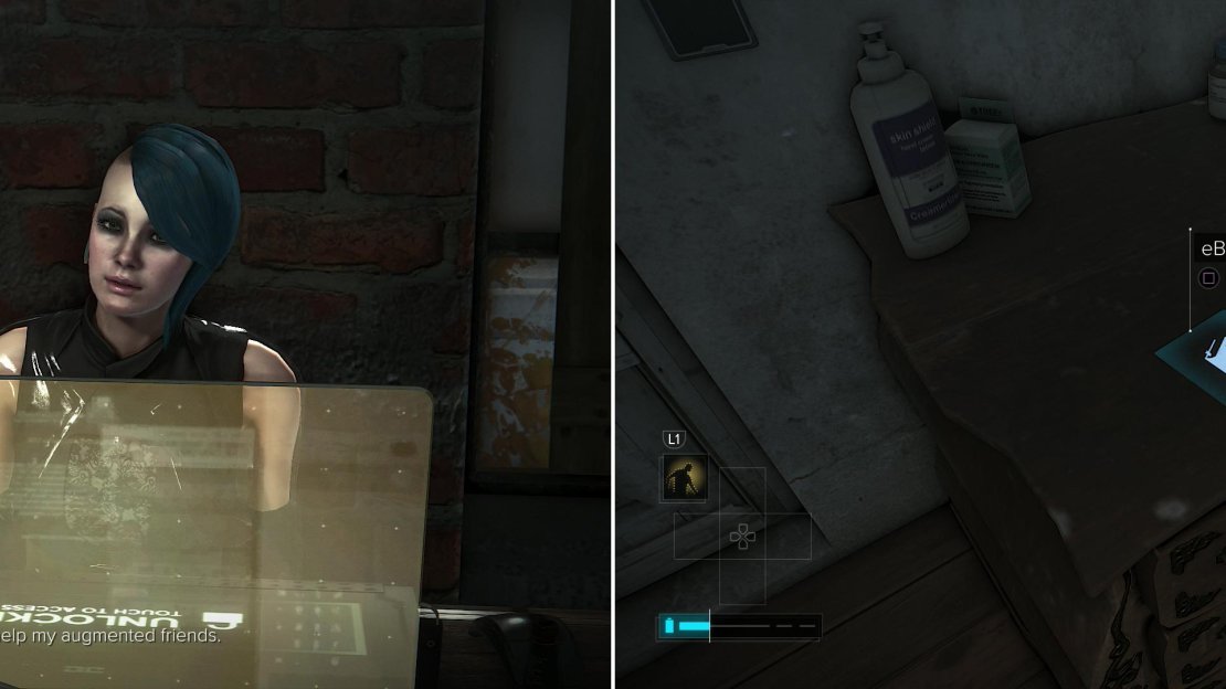 Milena will explain her role in the extortion racket and ask you to help her get more permits out (left). Grab the eBook in her room before you leave (right).