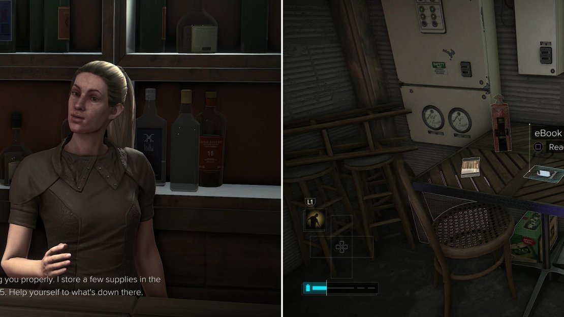 Give Teresa some Neuropozyne (left) and she’ll let you raid her basement (right).
