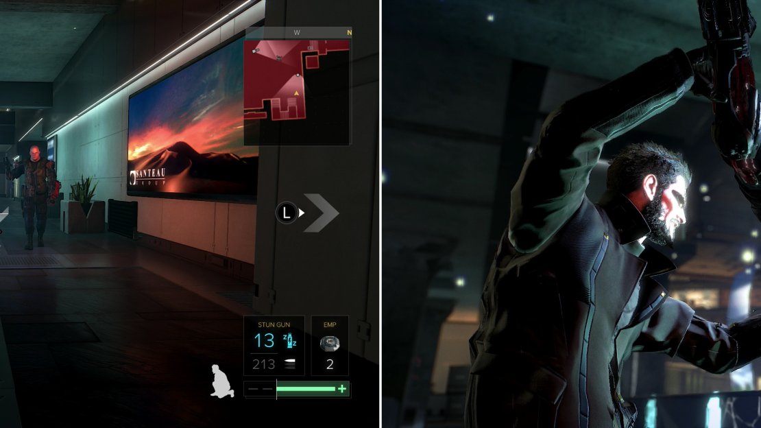 Plant an EMP Mine and wait for Marchenko to walk into it (left) then quickly dash forward and take him out (right).