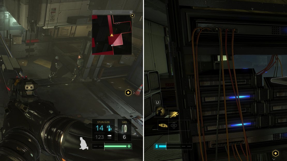 Cross a bridge to reach a server room (left), where you can find Breach Software #6 (right).