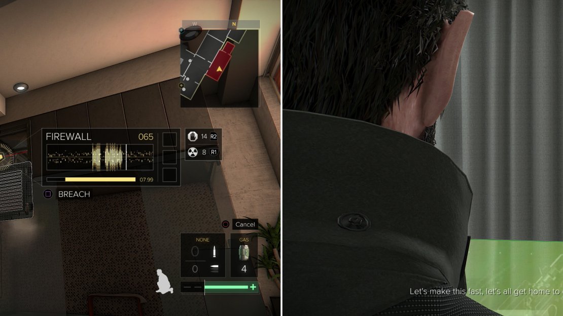In this section Remoting Hacking goes from being handy, to mandatory (left). Mikael will sell you weapons and ammo… and pay better prices for the same than Tars (right).