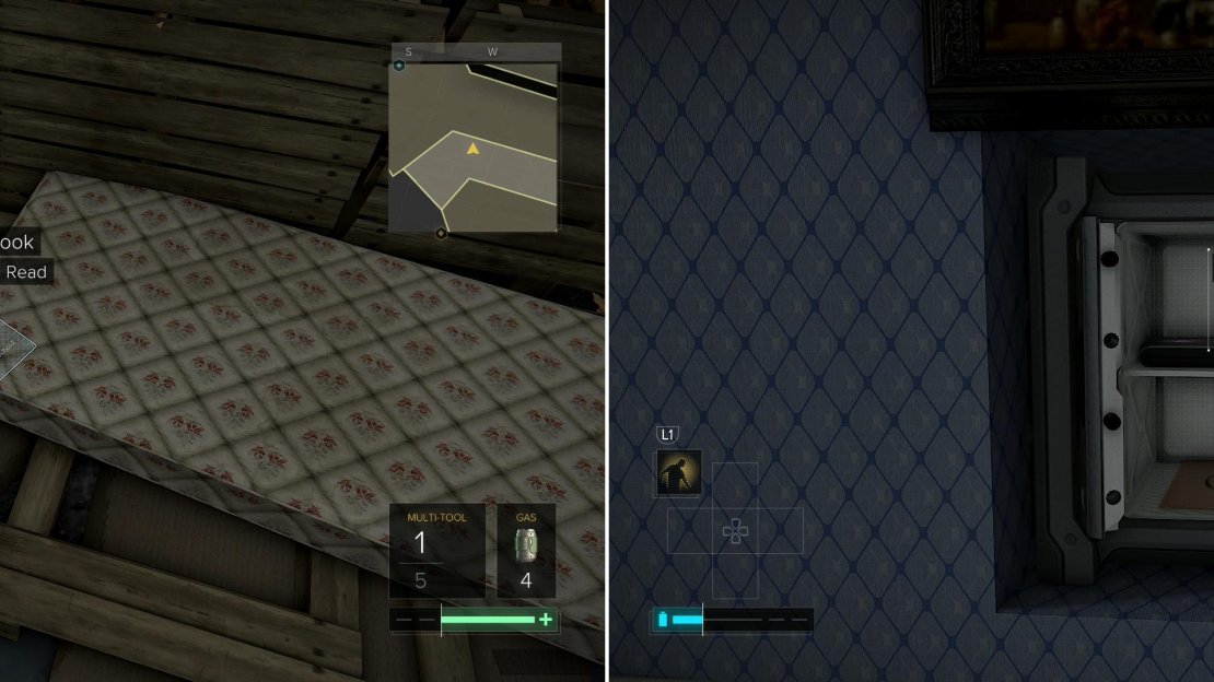 There’s another eBook on a mattress on the roof of Rose’s Garden (left). Loot a safe in Madame Photographe’s Apartment to find Breach Software #21 (right).